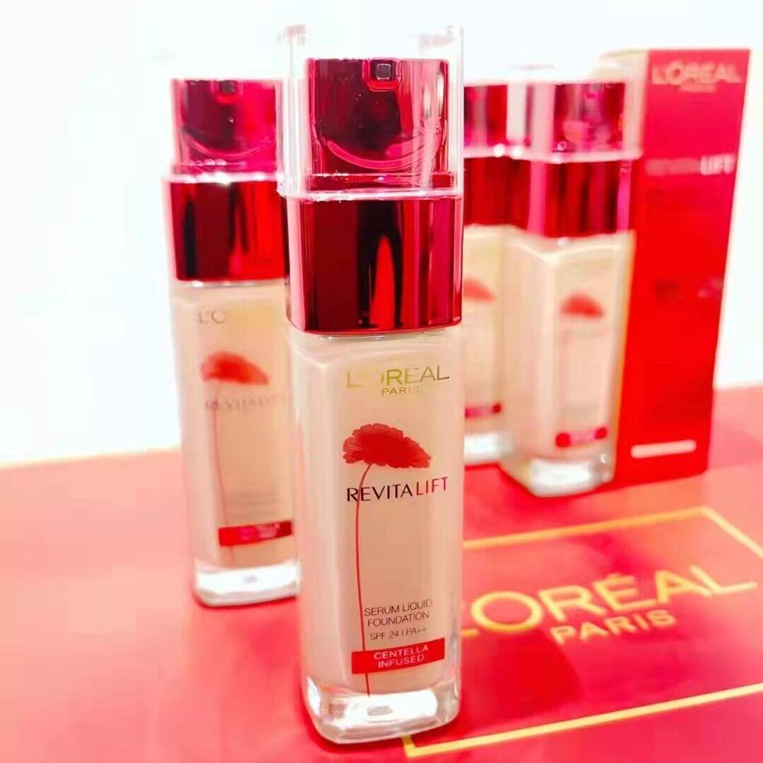 欧莱雅复颜提拉紧肤精华粉底液30ml 积雪草 淡化细纹100 110 120