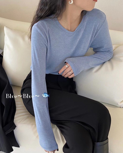 温柔万搭 T恤显瘦打底衫 女基础百搭修身 上衣秋 好软糯亲肤圆领长袖
