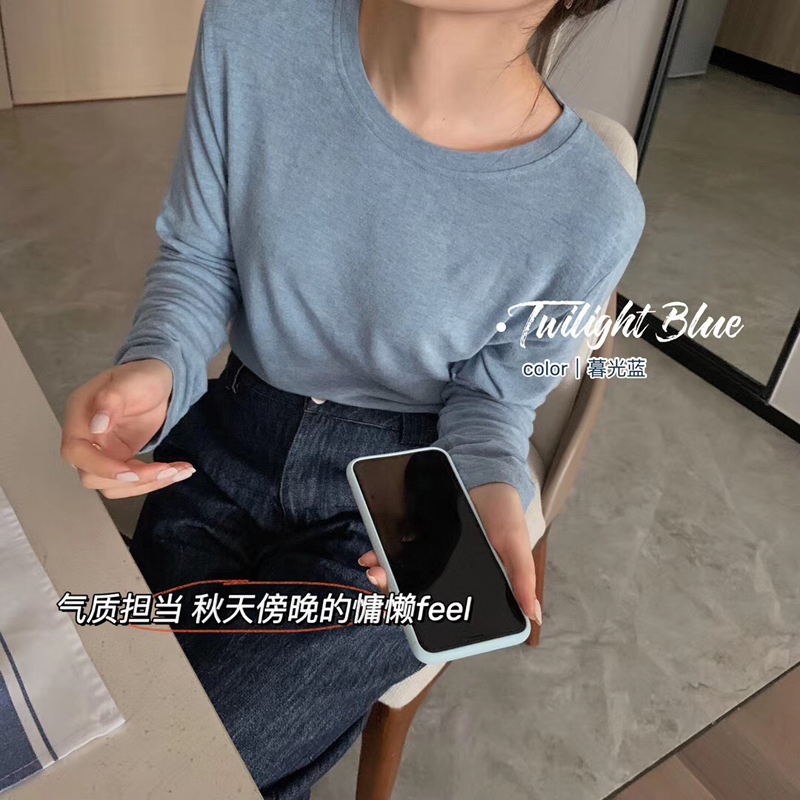 软糯圆领基础长袖T恤打底衫