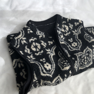 上衣外套 外搭叠穿坎肩背心冬季 图腾 毛绒马甲复古无袖