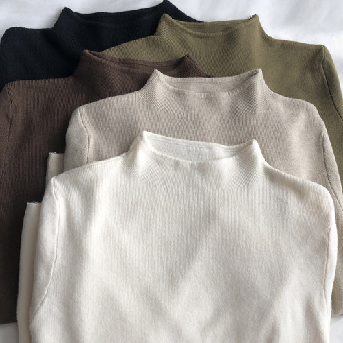 实用半领修身内搭针织衫