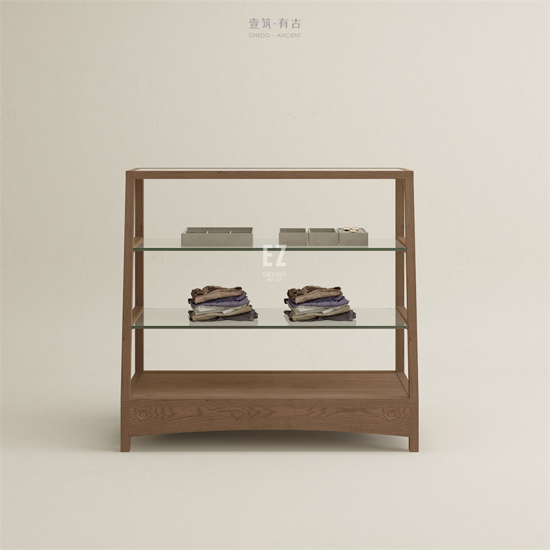 商店精品展示架陈列架层架玻璃置物架复古落地客厅书架摆放架子定