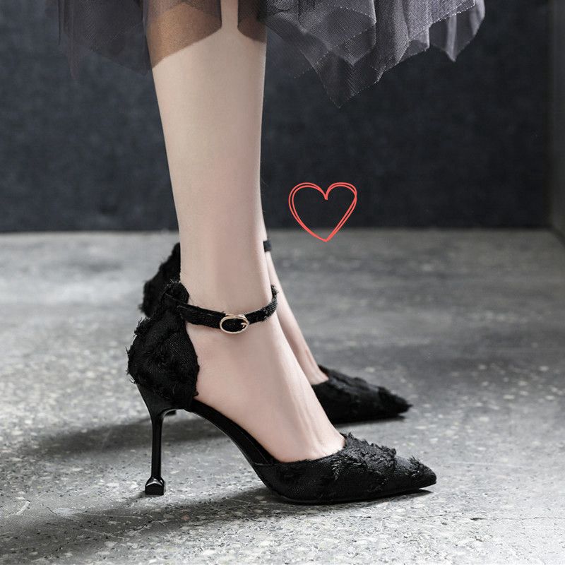 小码313233高跟鞋女细跟包头凉鞋