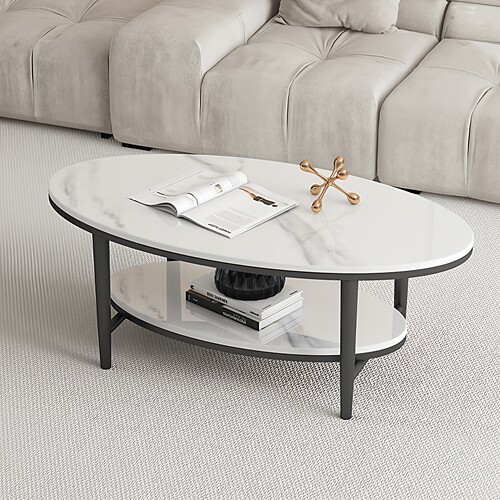 六秀岩板现代简约双层茶几派送