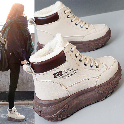 雪地靴女2025新款冬季加绒加厚马丁靴子女鞋短靴增高厚底百搭棉鞋