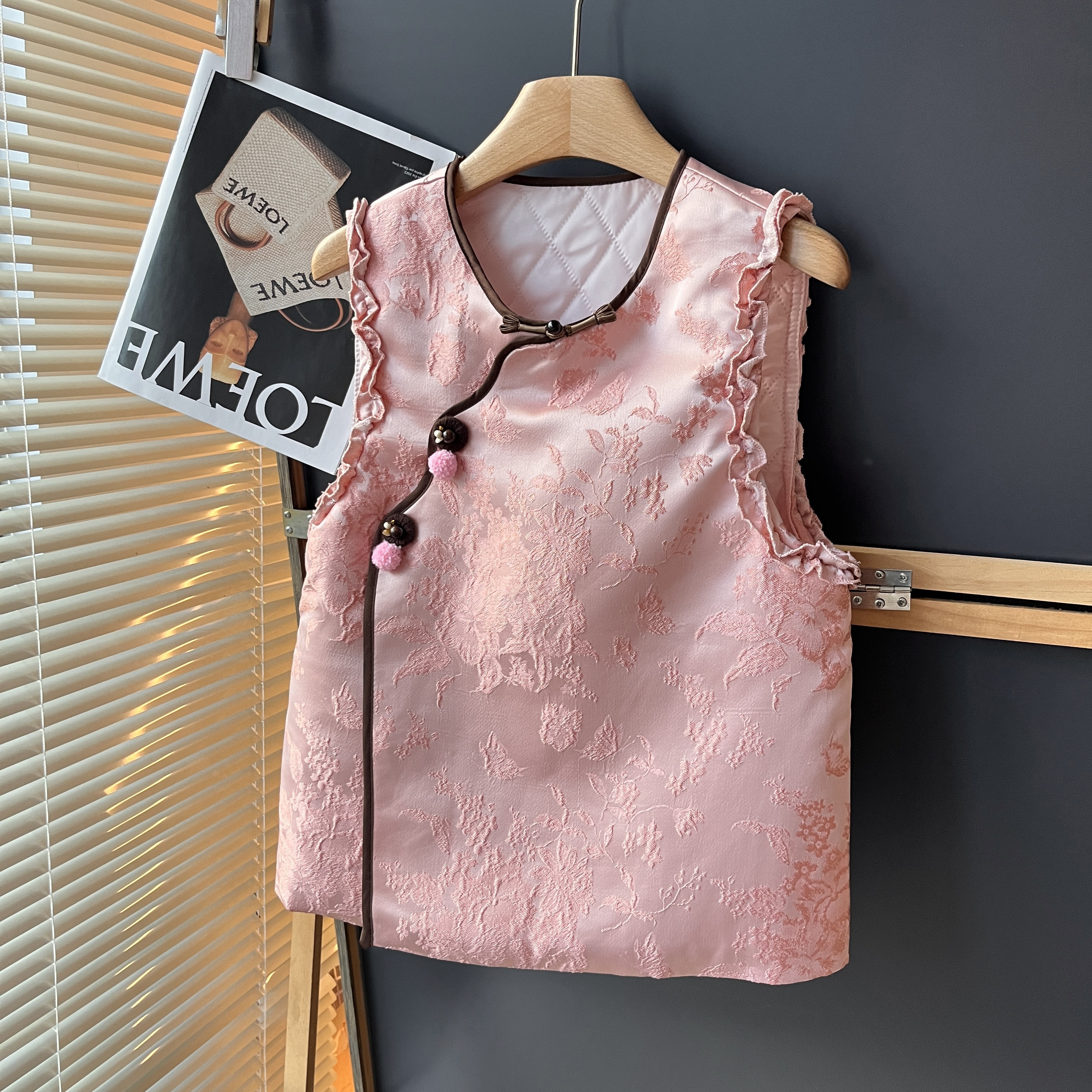 国潮新中式国风马甲夹棉春季2026新款洋气外穿百搭粉色爆款上衣,女装/女士精品,马夹,淘宝优惠券,粉丝福利购,淘宝优惠卷