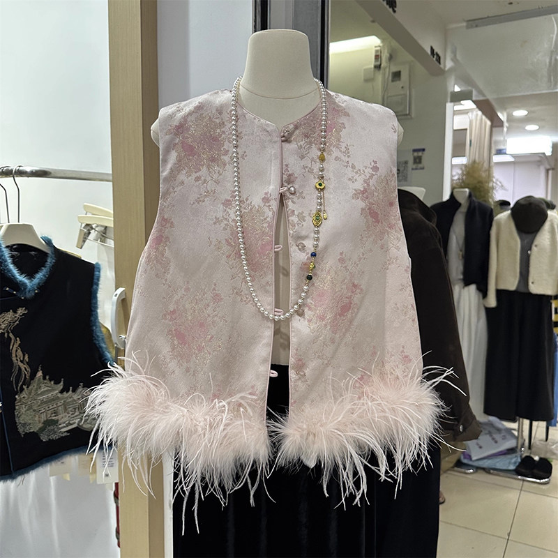 新中式夹棉保暖马甲女2025秋冬新款国风外穿马夹高级感唐装上衣