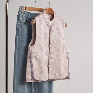 小衫 网年轻叠穿马甲个性 早秋女古风通勤轻 国风新红外套秋款 中式