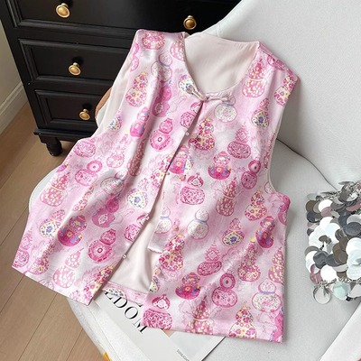 新中式国风女装2025新款春夏改良版旗袍背心唐装复古马甲外套日常