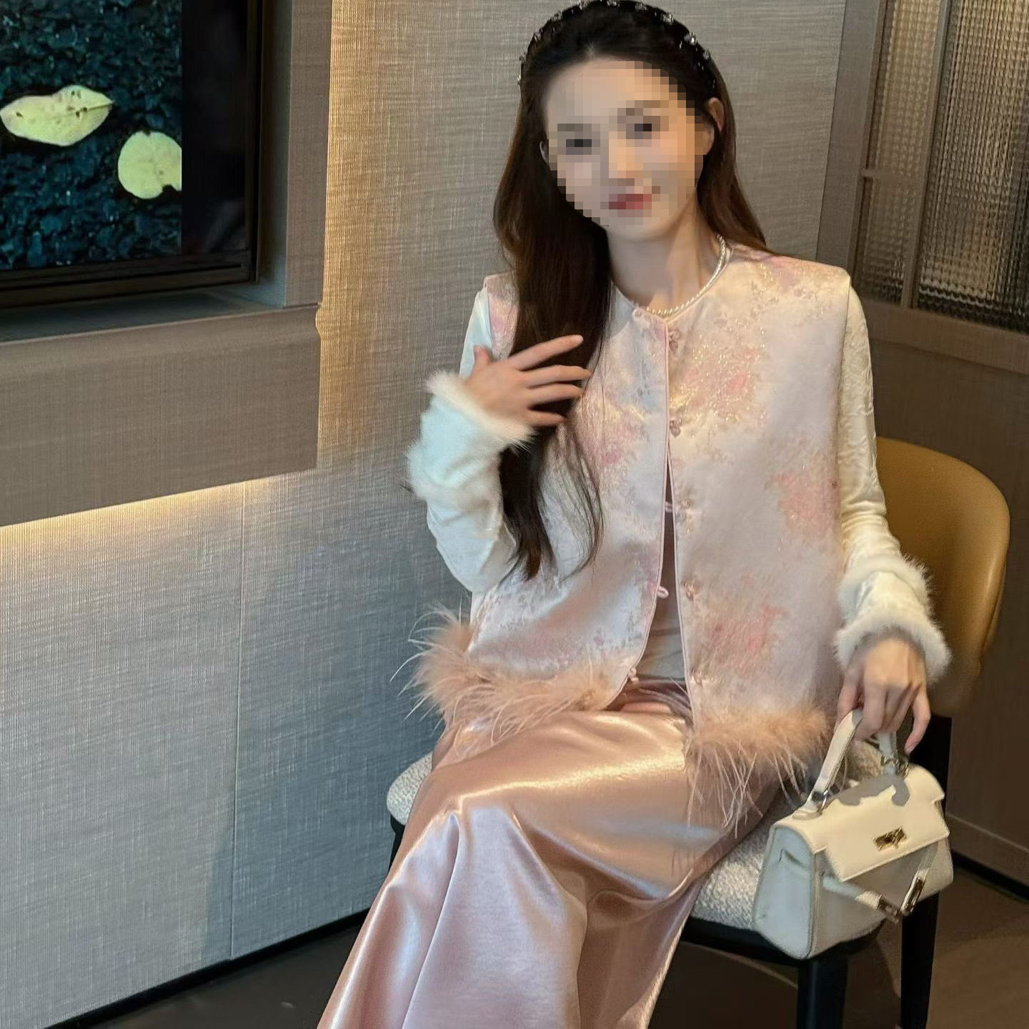 复古国风夹棉马甲女上衣2025秋冬新款新中式提花夹棉马夹坎肩背心