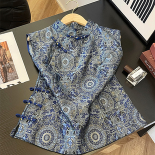 新中式简约国风盘扣立领无袖上衣2025年秋早秋气质显瘦盘口马甲女