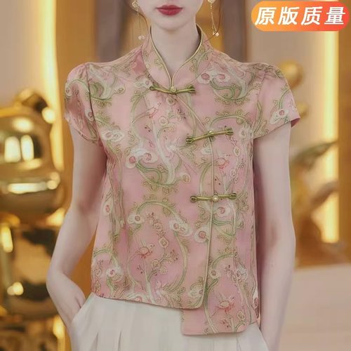 2025新中式女装上衣短袖衬衫