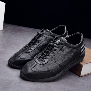 头层牛皮防滑男鞋 2019新款 英伦运动百搭鞋 真皮休闲皮鞋 潮 男士