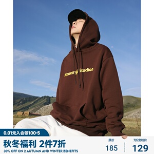 KOUEMGI空味 日系重磅380g字母印花圆领套头男女款休闲潮牌卫衣