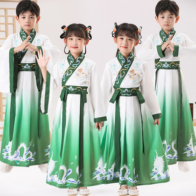 小学生三字经唐诗里的中国演出服开笔礼服声律启蒙对韵歌表演服
