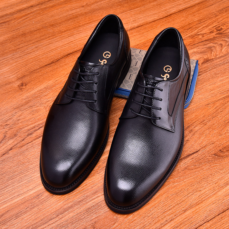金利来男鞋2023春季新款专柜正品鞋软面圆头系带商务正装皮鞋男