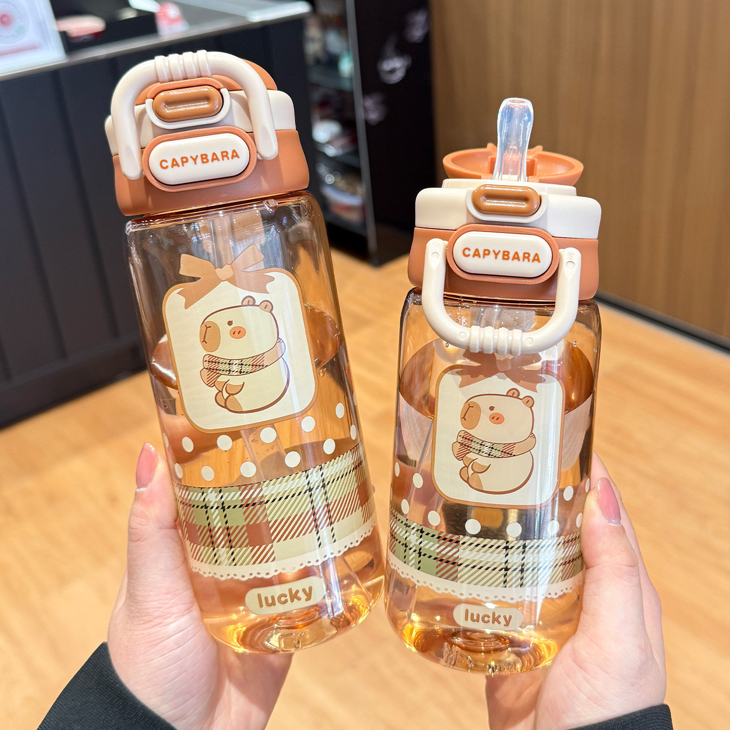 卡皮巴拉儿童水杯男女孩上学专用双饮吸管杯便携可爱学生随行杯子,餐饮具,随手杯,淘宝优惠券,粉丝福利购,淘宝优惠卷