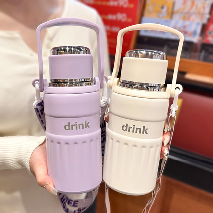 保温杯大容量男女生2025新款316不锈钢泡茶杯子户外运动便携水壶