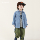 衬衫 2025秋季 牛仔长袖 允儿妈男童日系简约白搭衬衣男孩经典 新品