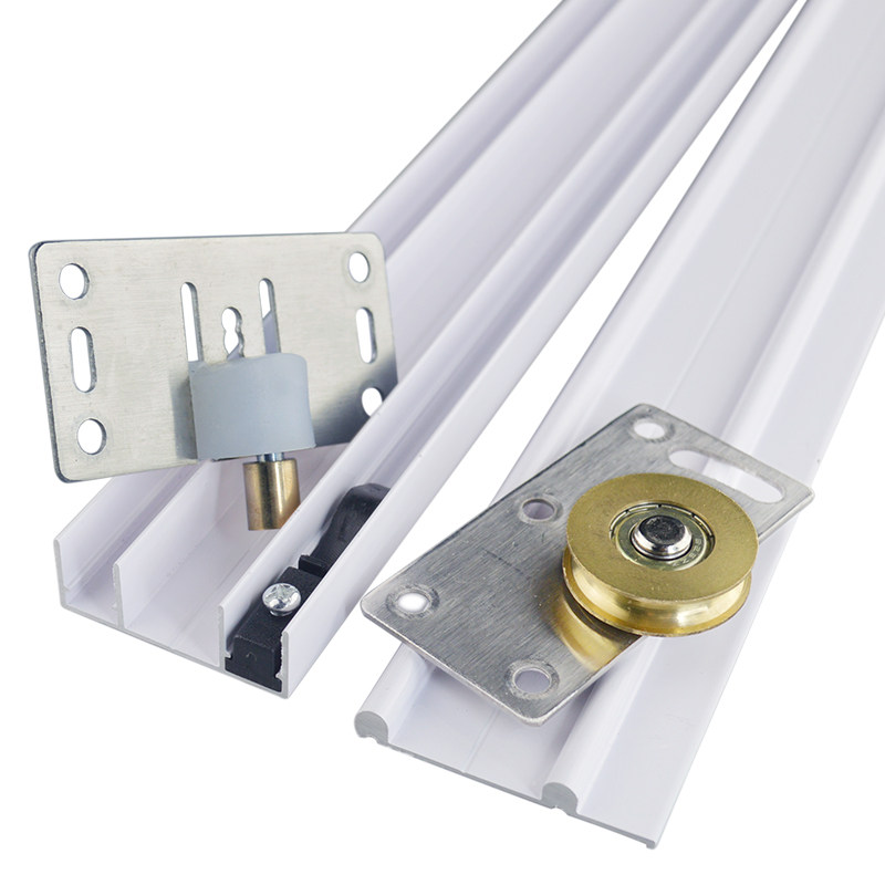 衣柜移门轨道木门导轨免开槽滑轨推拉趟门轮上下滑道生态木板凸轨