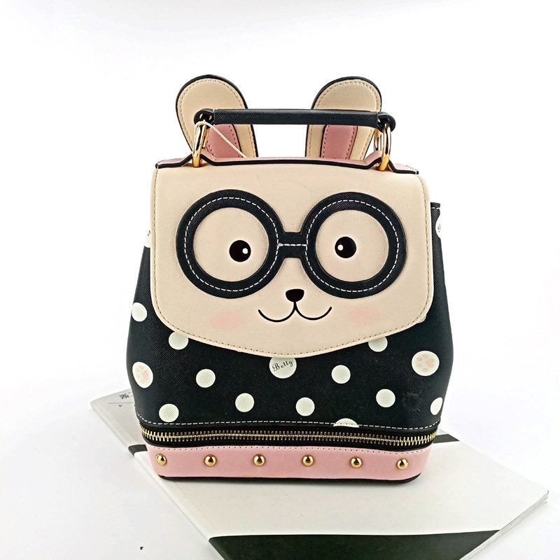 betty boop/贝蒂新款女背包 卡通大眼兔长耳朵小巧碎花手提双肩包