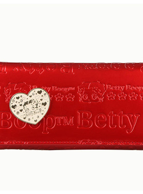 BETTY BOOP/贝蒂压纹时尚果冻色钱夹 两折长款女钱包简约百搭