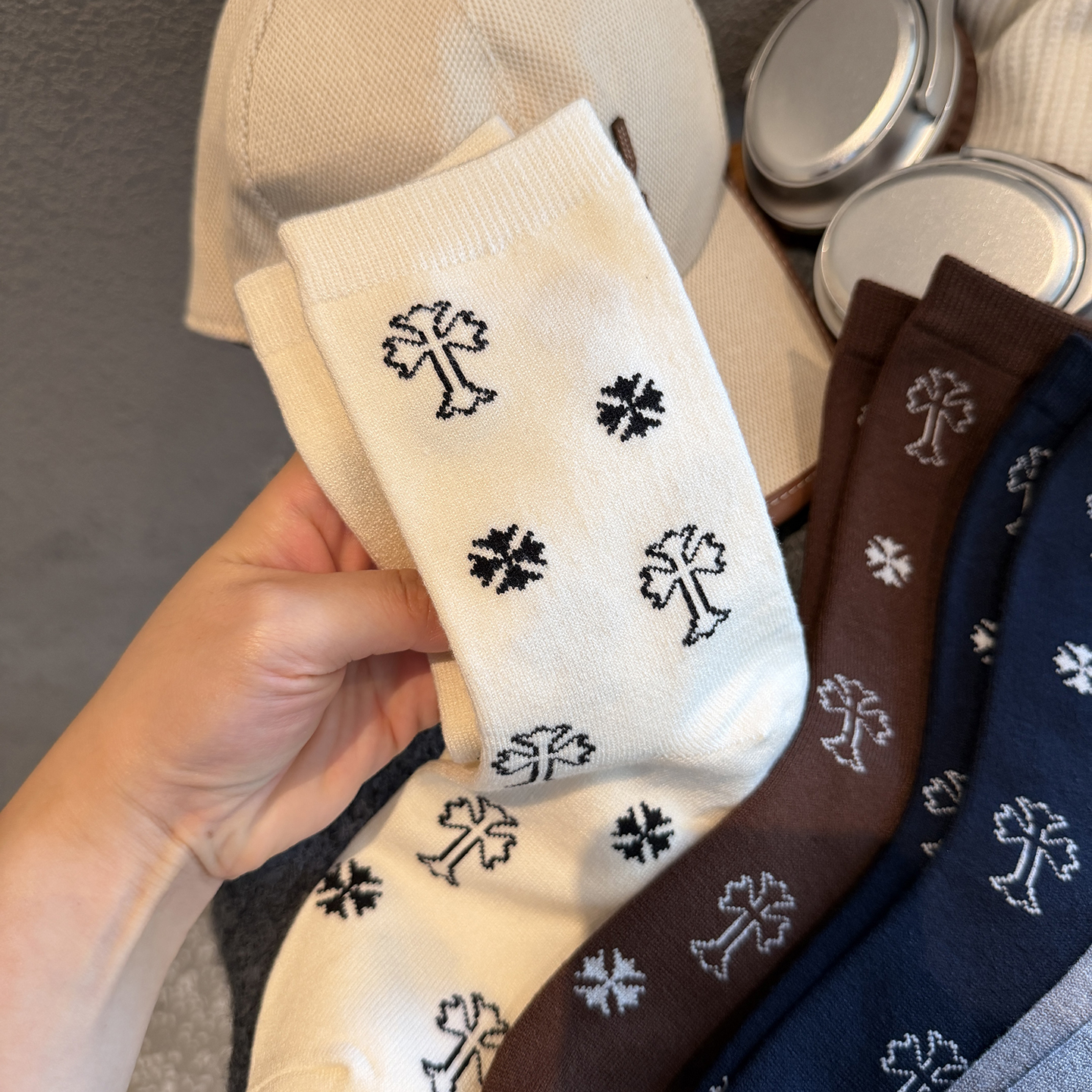 十字架羊毛袜高级感超好看冬天