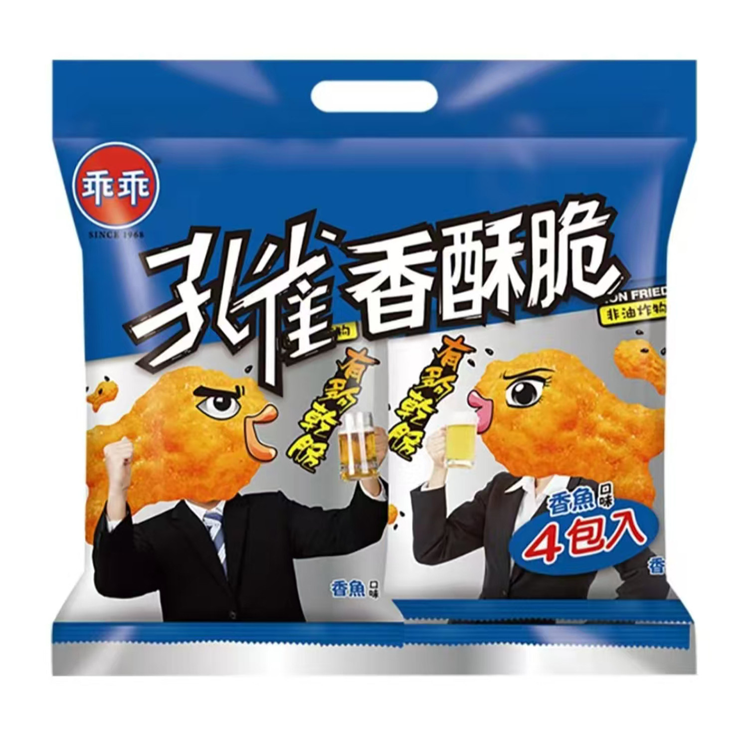 一份4袋包邮台湾原产乖乖孔雀香酥脆40g传统香鱼酥脆好吃网红零食