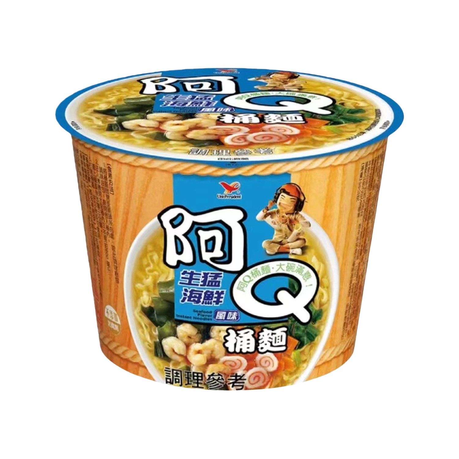 台湾统一牌阿Q生猛海鲜风味桶面图片