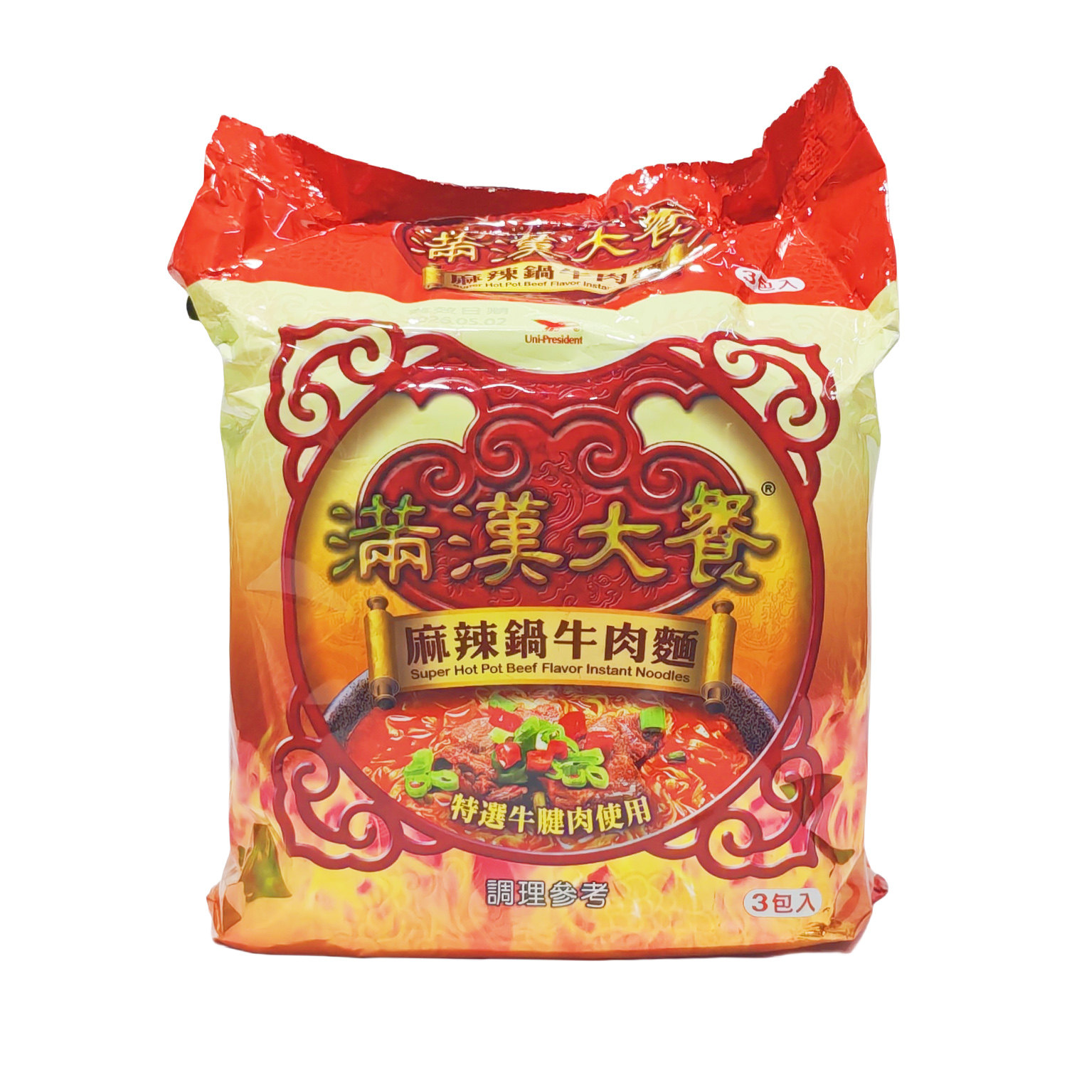 湾原装统一满汉大餐麻辣锅牛肉面