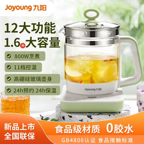 九阳养生壶家用多功能玻璃花茶壶办公室煮茶器烧水壶【新品上市】