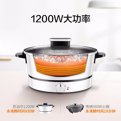 苏泊尔电火火锅家用智能料理锅多功能电热锅电煮锅一体锅H24YK11