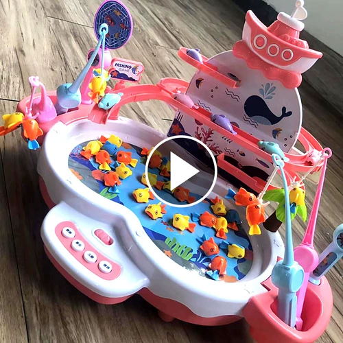 Электрические детские рыбки для рыбалки, магнитный комплект, 2-3-4 лет