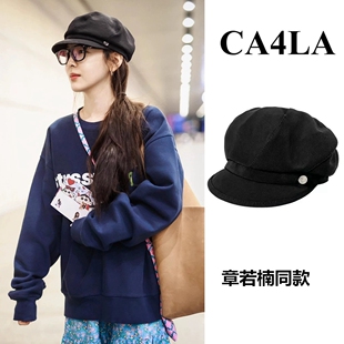 CA4LA日本章若楠同款报童帽贝雷帽秋冬新款八角防晒遮阳画家帽子