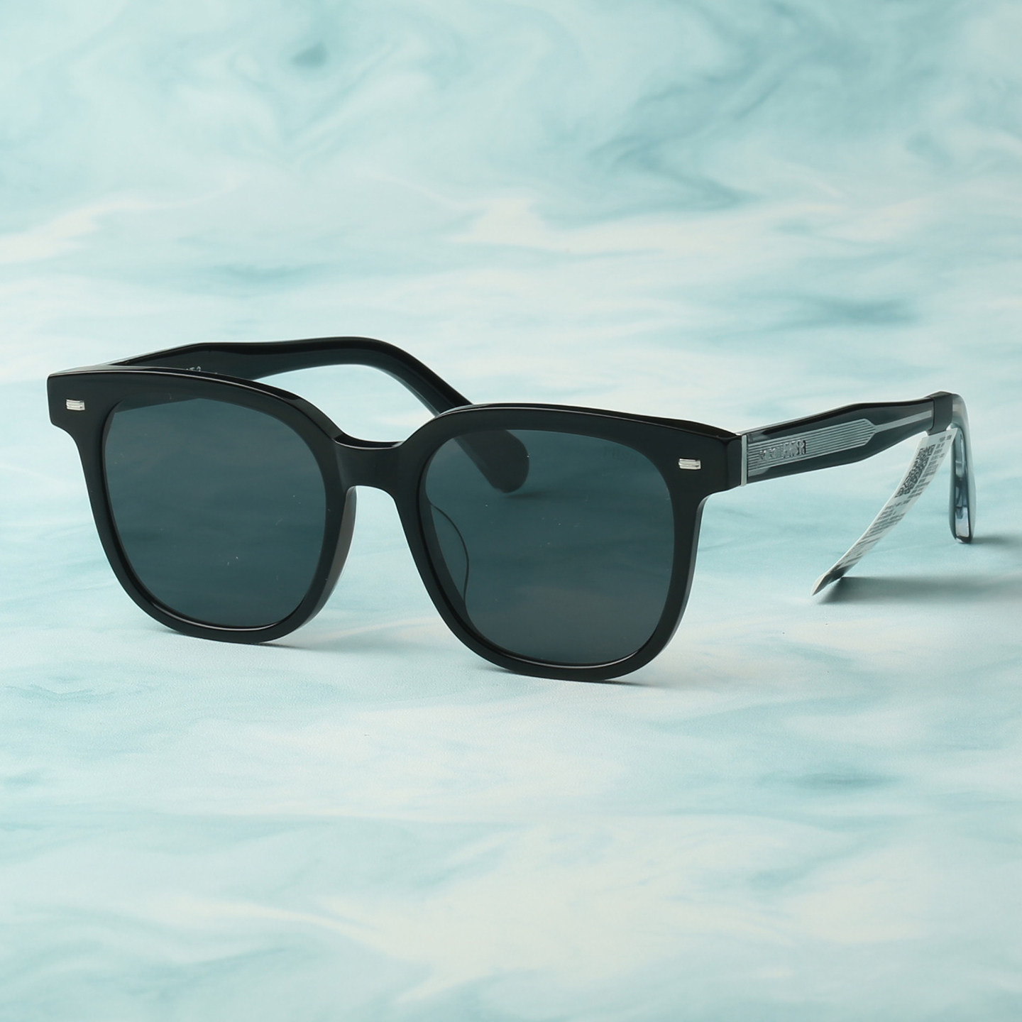 帕莎太阳镜女2026年新款大框方形显脸小眼镜 帕沙黑色墨镜PS3073