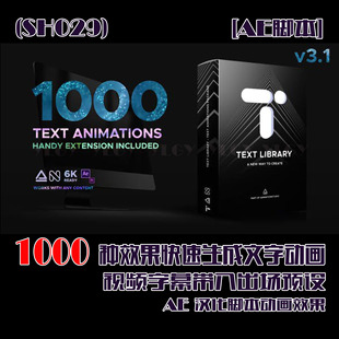 (SH029)1000种效果快速生成文字动画视频字幕带入出场预设
