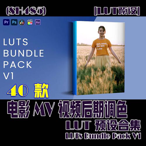 (SH485)40个电影MV视频后期调色LUT预设合集 LUTs Bundle Pack V1 - 封面