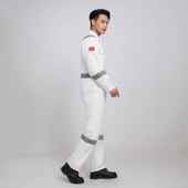 加厚纯棉连体工作服中石油反光条全棉工装 船员船厂纯棉连体劳保服