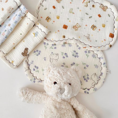 超柔纱布婴儿枕头枕巾