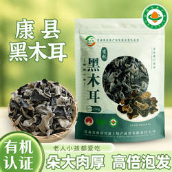 康小耳有机黑木耳干货甘肃陇南康县黑木耳干木耳无根新货大朵凉拌