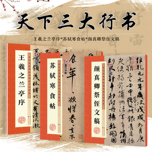 毛笔行书字帖墨点高清放大对照