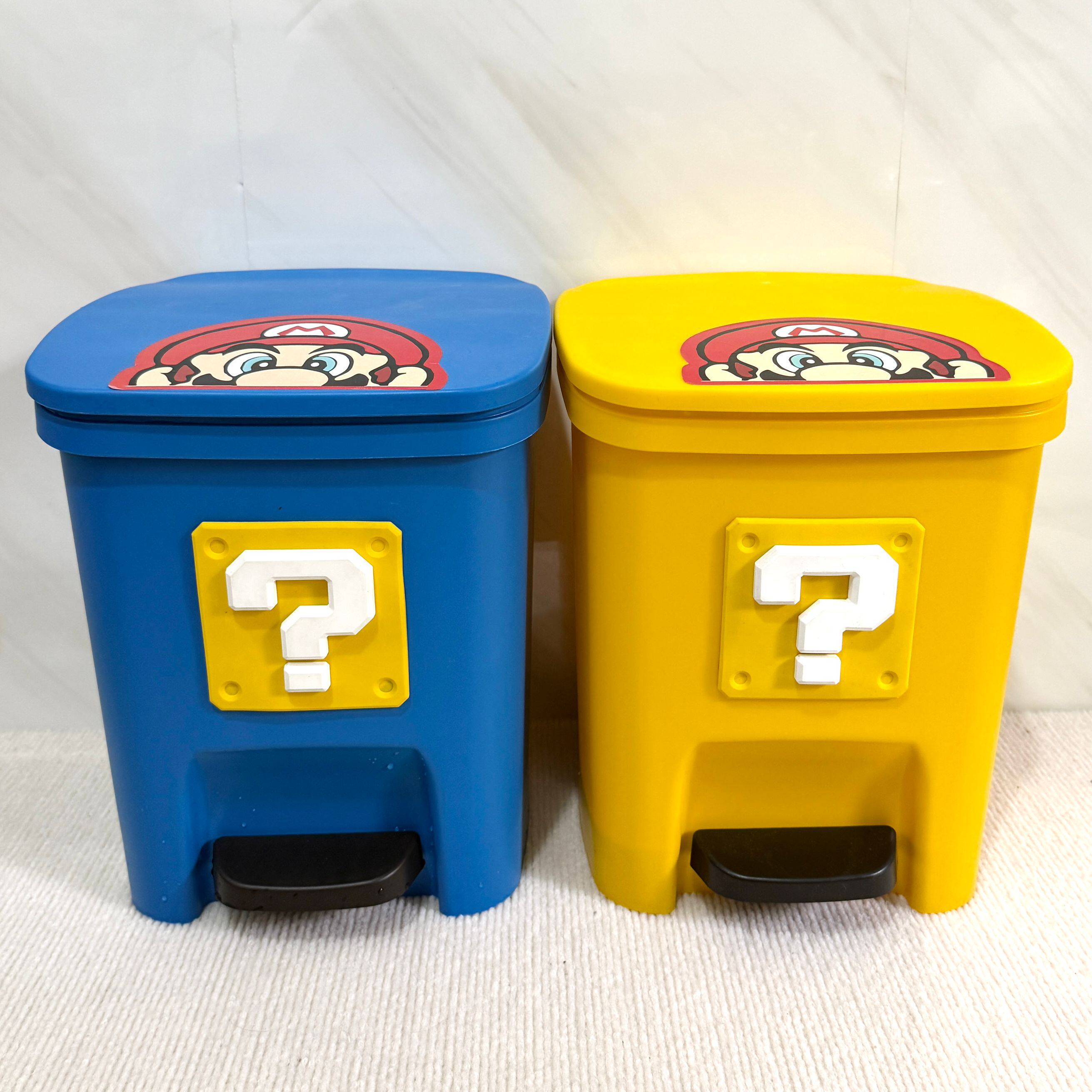 马里奥垃圾桶新款高颜值家用卧室客厅卫生间大号大容量脚踏式带盖