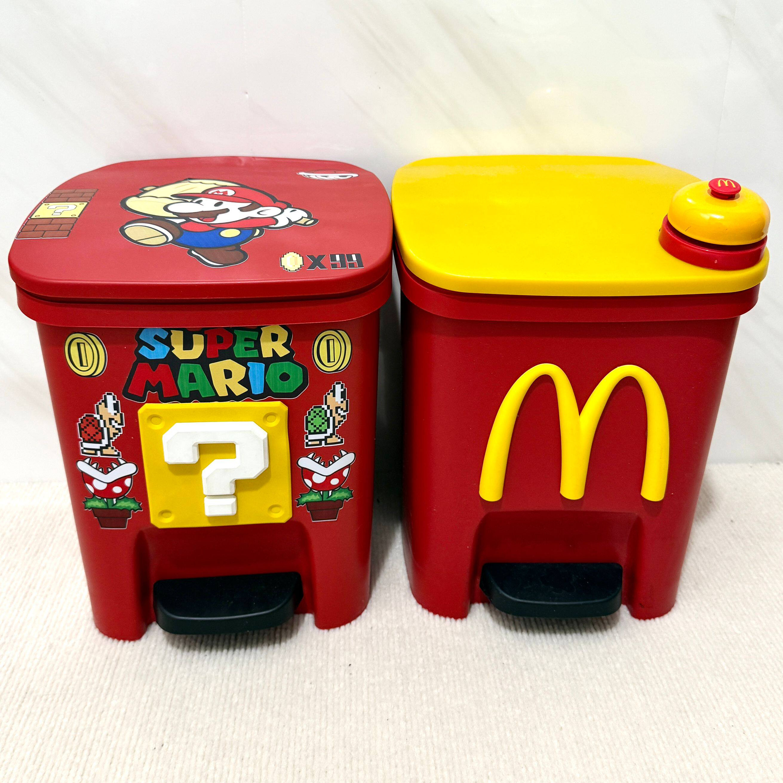 2025新款马里奥垃圾桶可爱高颜值家用卧室客厅大号脚踏式带盖创意
