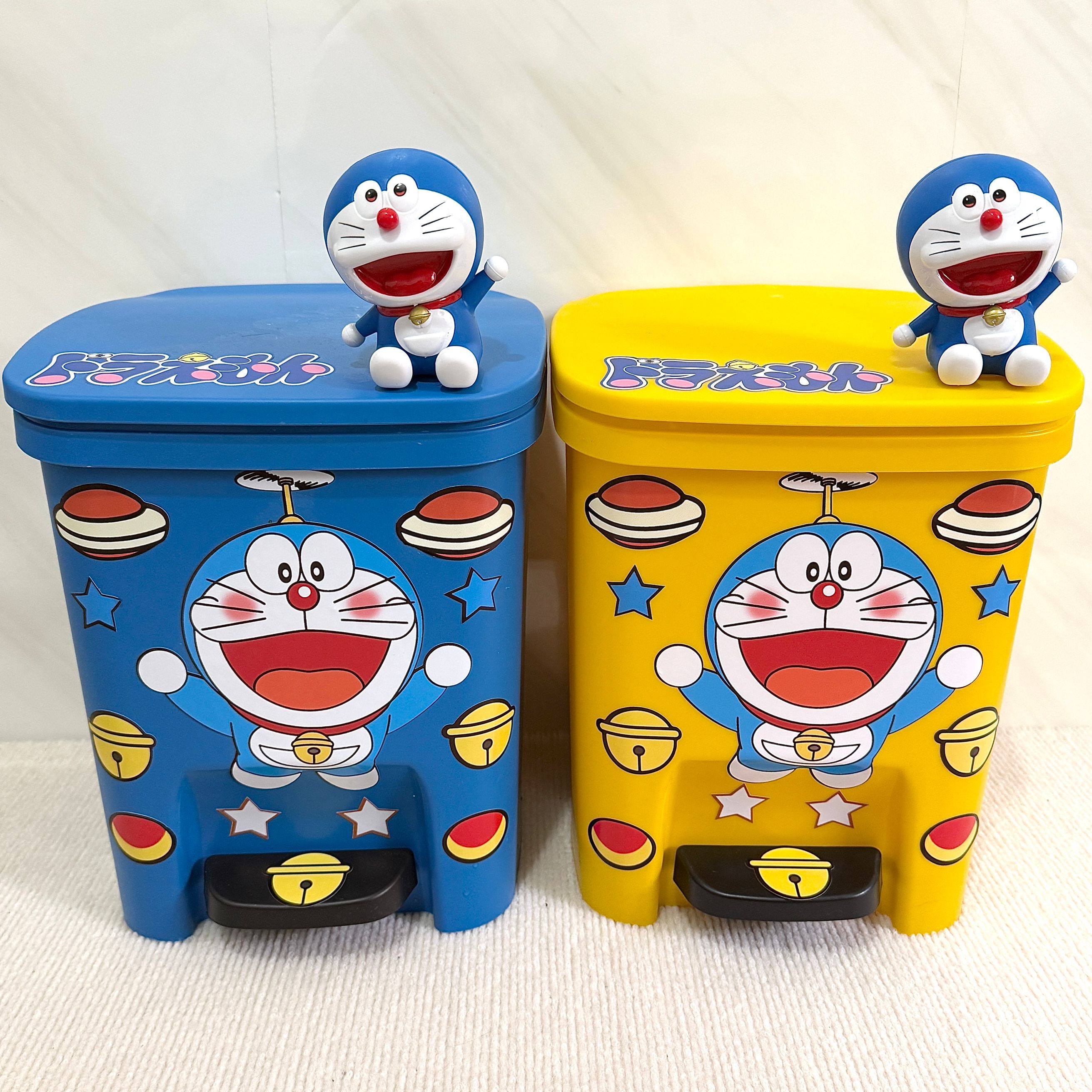 哆啦A梦垃圾桶可爱高颜值卧室儿童房间客厅家用脚踏式带盖大容量