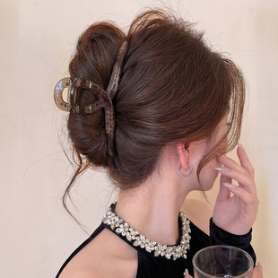 韩系ins风大号简约大方抓夹女高级感后脑勺盘发鲨鱼夹显脸小发夹