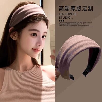2026新款复古百搭发饰针织宽边发箍新款高颅顶洗脸防滑压发头箍