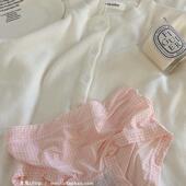 奶油草莓…甜甜小格子牛奶丝薄无痕夏季 冰丝中腰内裤 女生可爱性感