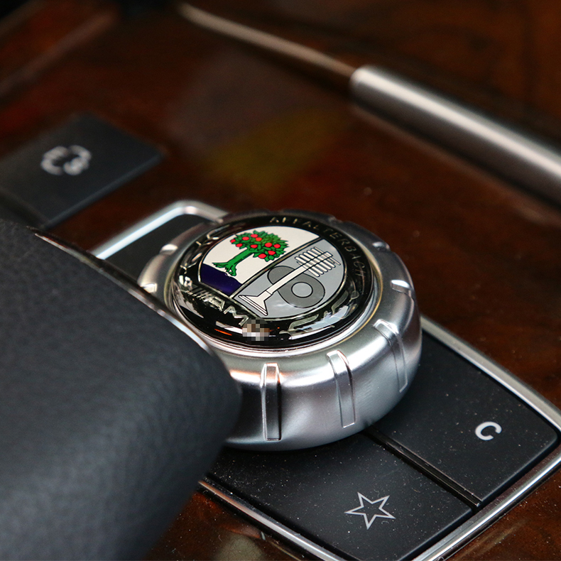 适用于奔驰内饰改装e级c级glk/gla/cla多媒体旋钮装饰贴标amg车贴