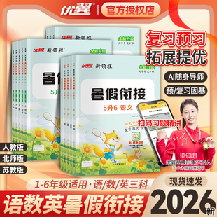 2026版优翼新领程暑假衔接全新升级语文英语数学同步课本1升2升3升4升5升6年级一二三四五六年级复习上册预习预备下册期末拓展作业