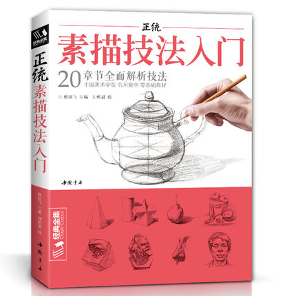 正统素描技法入门经典全集20章节全面解析技法零基础自学教程书籍绘画画册临摹范本单体石膏几何体静物人物成人初学者起步结构教材